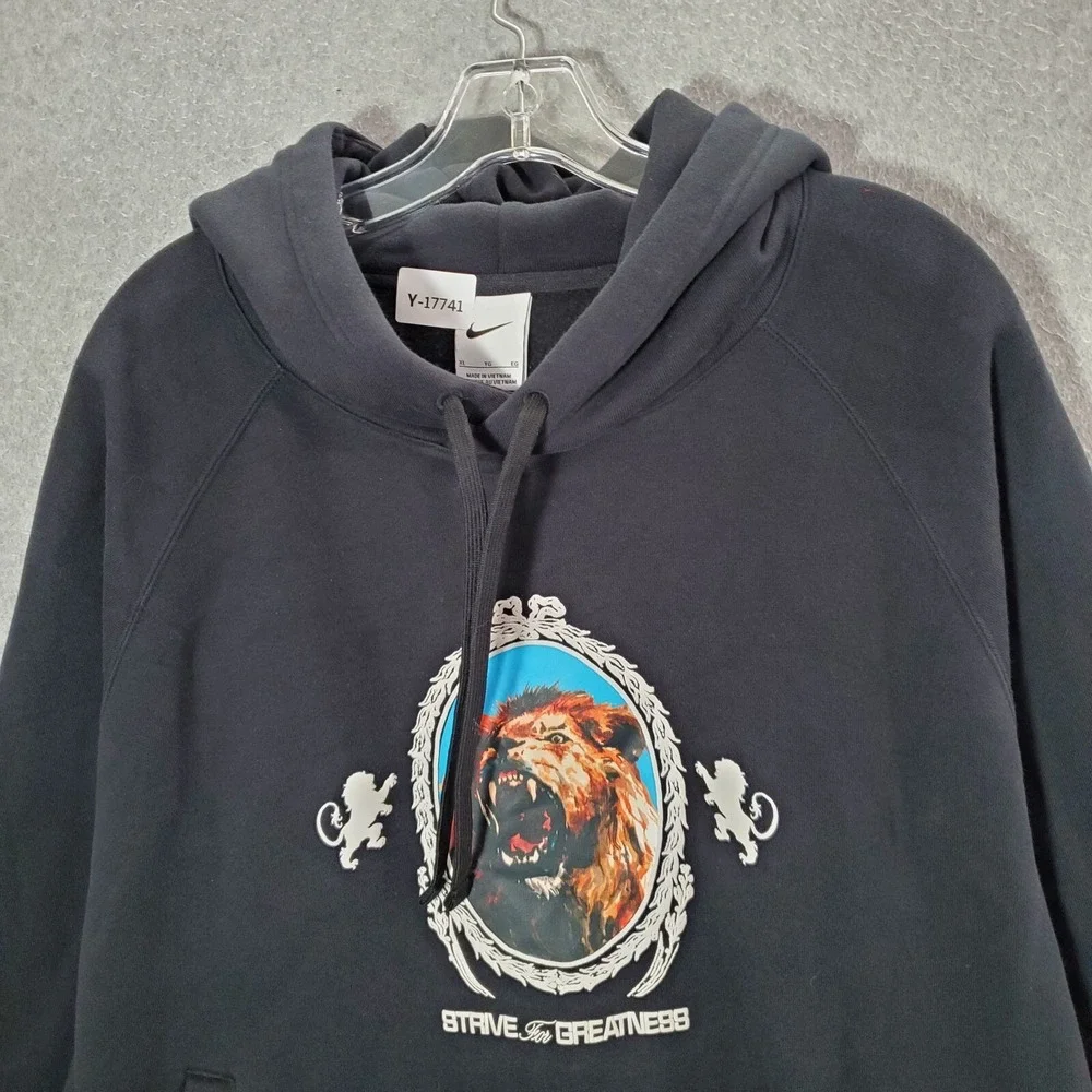 Nike Men Sweatshirt‎ XL Black Lebron James Strive for Greatness Hoodie Pullover
